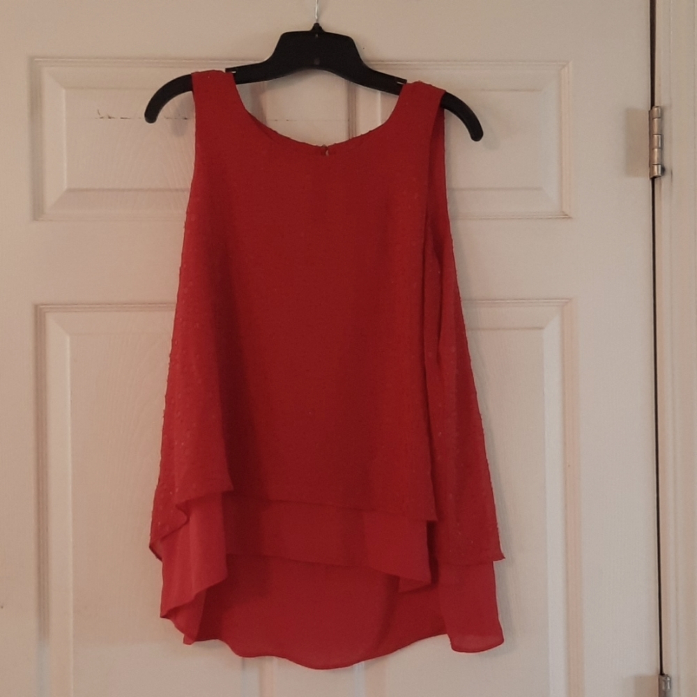 Red Sparkly Chiffon Blouse